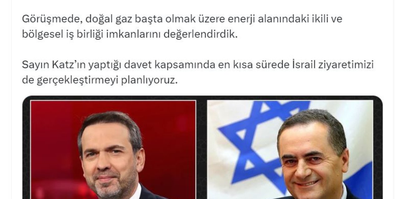 Bakan Bayraktar, İsrailli Mevkidaşı Katz İle Görüştü