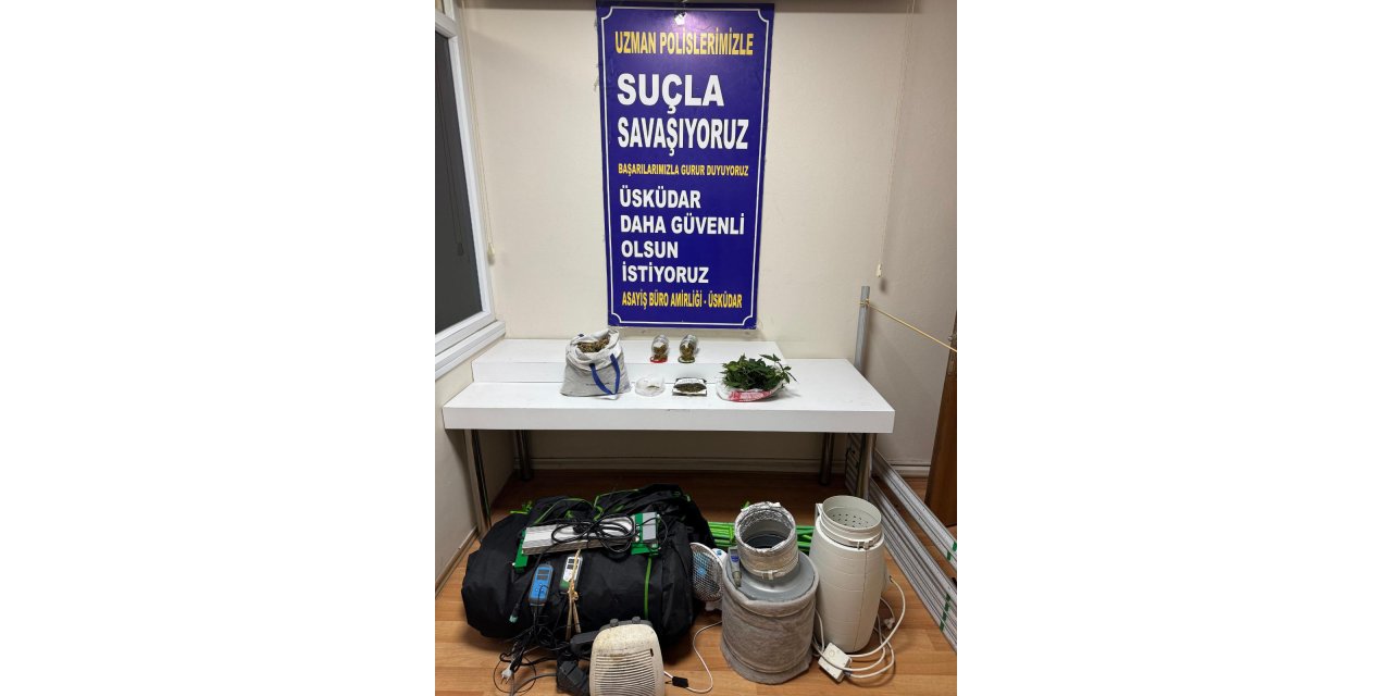 İstanbul- Üsküdar'da uyuşturucu operasyonu; evinin terasına sera kuran adam tutuklandı