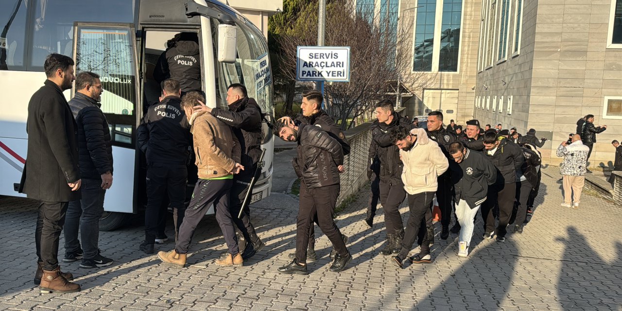 Samsun merkezli 5 ilde silahlı suç örgütü operasyonunda 37 şüpheli, adliyede