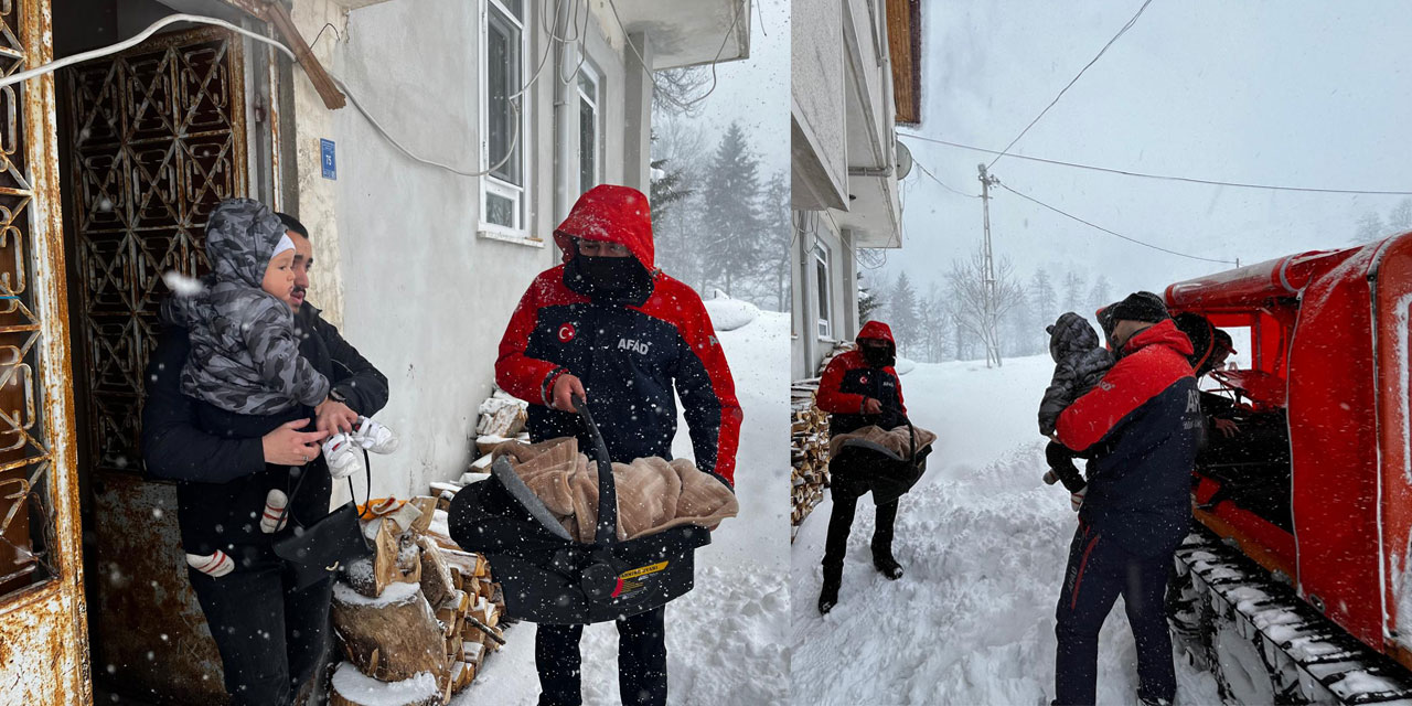 Rize'de 9 günlük ikiz bebeklerin imdadına AFAD yetişti