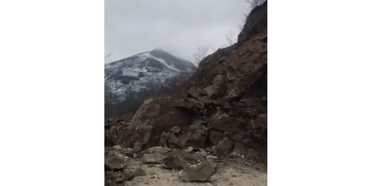 Ordu'da heyelan; o anlar kamerada