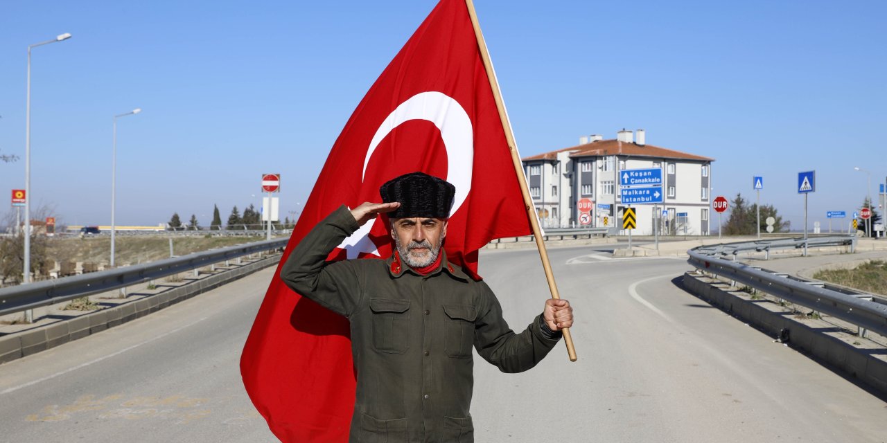 Şehitler İçin İstanbul'dan Çanakkale'ye Yürüyen Gazi Torunu Edirne'ye Ulaştı