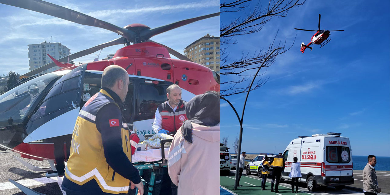 Rize'de 4 Aylık Bebek İçin Zamanla Yarış: Ambulans Helikopter Devreye Girdi!