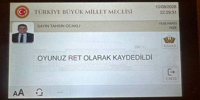 Ocaklı RET oyu verdi: Karadeniz'in Hassasiyetleri Benim için Çok Değerli