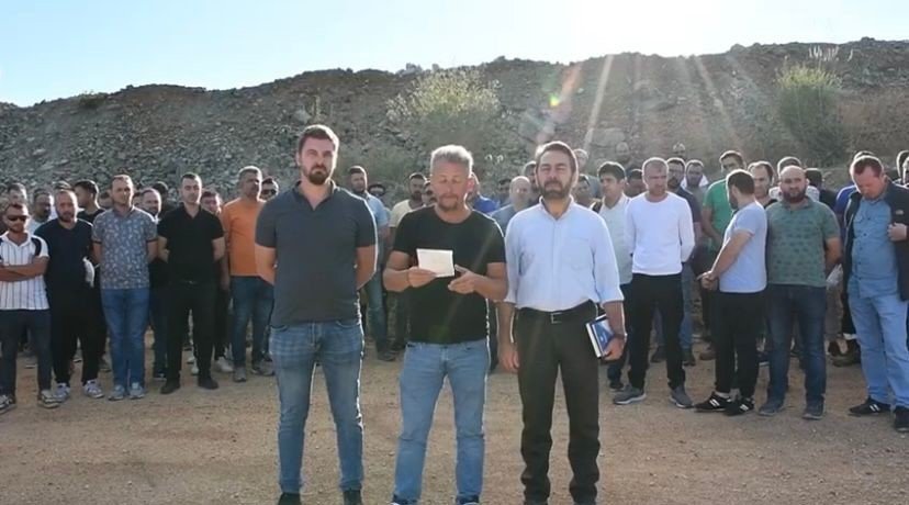 Gübretaş işçileri eylem yaptı