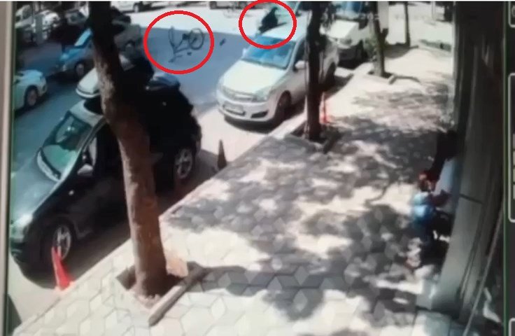 16 Yaşındaki Bisikletliye Otomobilin Çarptığı Kaza Kamerada