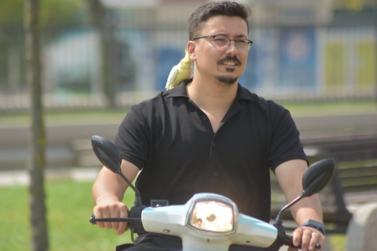 Papağanı 'şakir'le Motosiklete Biniyor, Kahveye Gidiyor