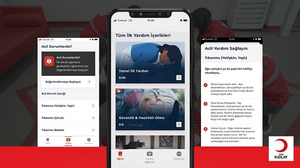 Kızılay'ın Temel İlk Yardım Bilgilerine Mobil Uygulamadan Erişim