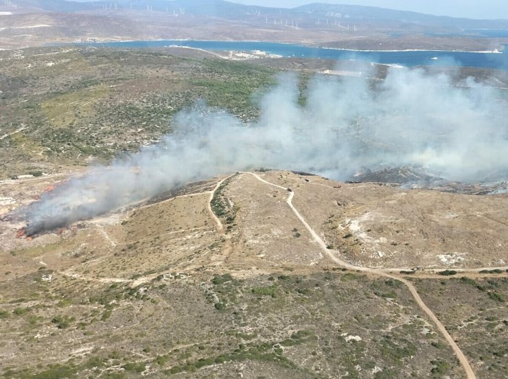 Çeşme'de Çöplükte Çıkan Yangın Ormana Sıçradı