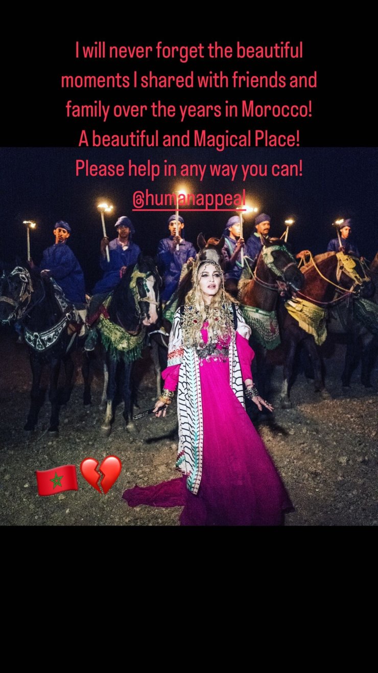 Madonna’dan Fas Depremi İçin Yardım Çağrısı