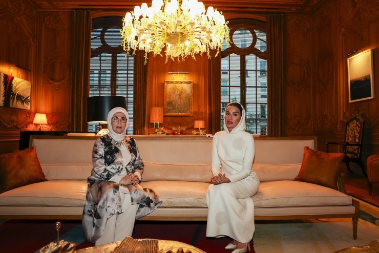 Emine Erdoğan, Katar Emiri Al Sani’nin Annesi Nasır'la Görüştü