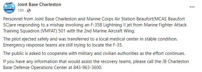 Abd’de F-35 Düştü: Uçak Hala Bulunamadı