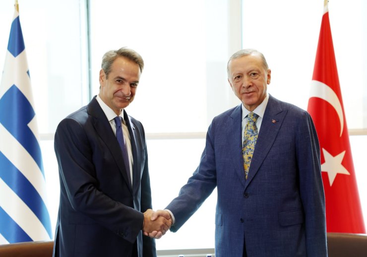 Erdoğan, Yunanistan Başbakanı Miçotakis İle Bm Genel Kurulu'nda Bir Araya Geldi