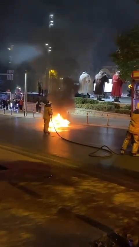 Beşiktaş’ta Motosiklet Alev Alev Yandı