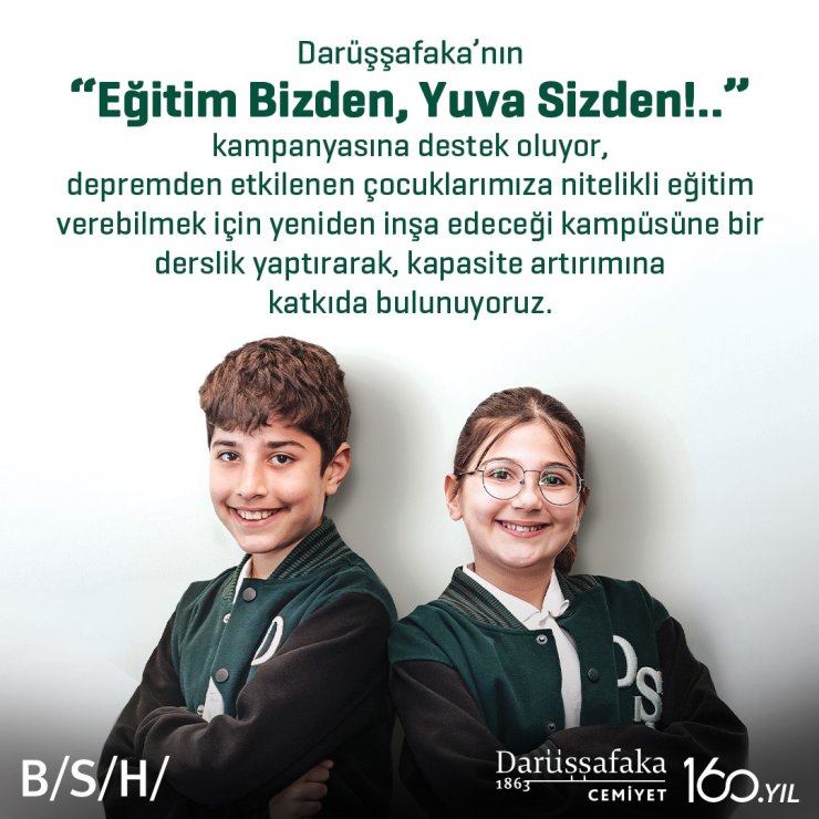 Bsh’den Darüşşafaka’nın ‘Eğitim Bizden, Yuva Sizden’ Kampanyasına Destek