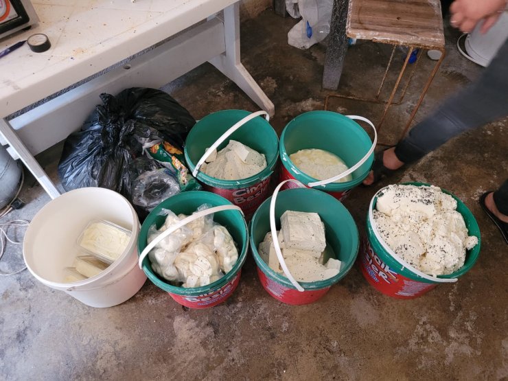 Merdiven Altı Üretilen 200 Kilo Peynir İle 10 Kilo Kaymak İmha Edildi