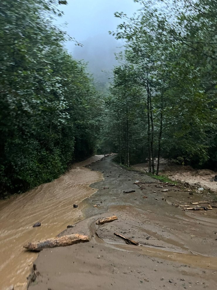 Rize'de Sağanak; Dereler Taştı, Heyelanlar Meydana Geldi, 23 Köy Yolu Ulaşıma Kapandı