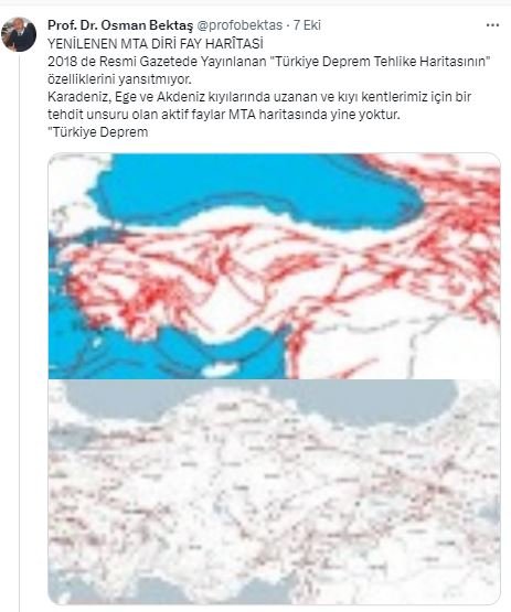 Prof. Dr. Bektaş: Mta'nın Haritası Türkiye'nin Gerçek Deprem Potansiyelini Yansıtmıyor