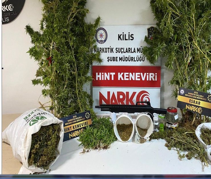 Kilis’te 4 Kilo Esrar Ele Geçirildi