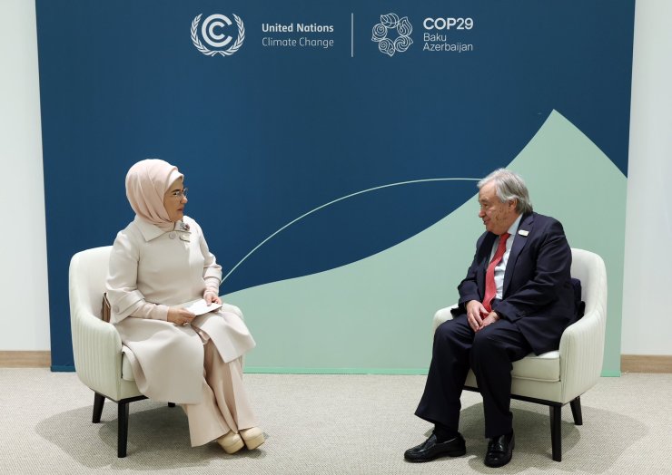 Emine Erdoğan, Cop29'da Bm Genel Sekreteri Guterres İle Görüştü