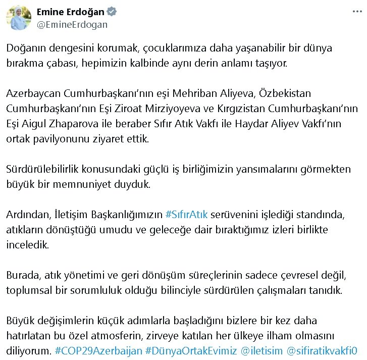 Emine Erdoğan, Cop29'da İklim Gönüllüsü Gençlerle Bir Araya Geldi (2)