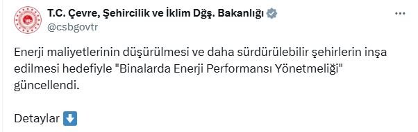 'Binalarda Enerji Performansı Yönetmeliği' Güncellendi