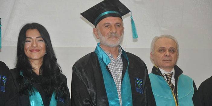 Rize'de turizmci belediye başkanının 65 yaşındaki mezuniyet sevinci