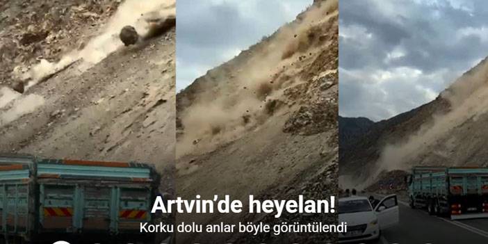 Artvin’de heyelan anı kamerada