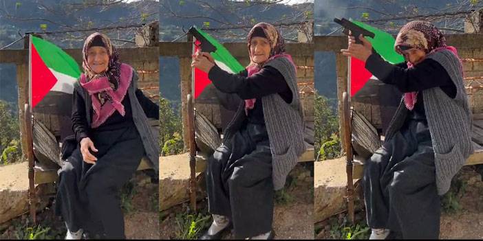 Rizeli 93 yaşındaki Emine nine İsrail’e elindeki silahla böyle kafa tuttu