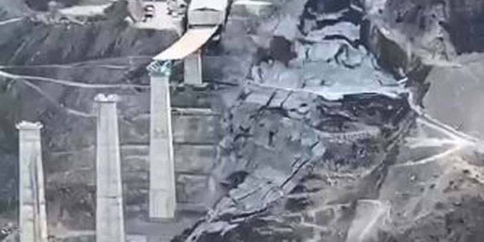 Yusufeli'nde heyelan meydana geldi